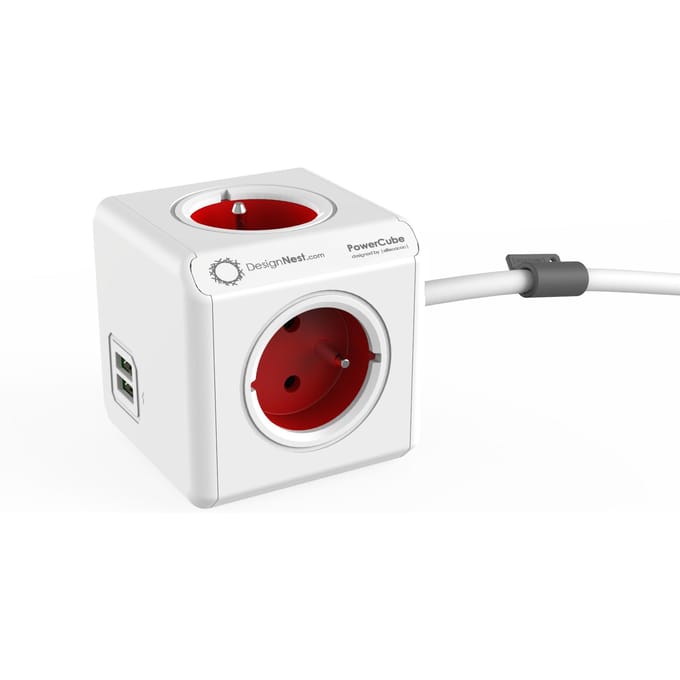 Powercube Étendu USB 1,5 M - Rouge