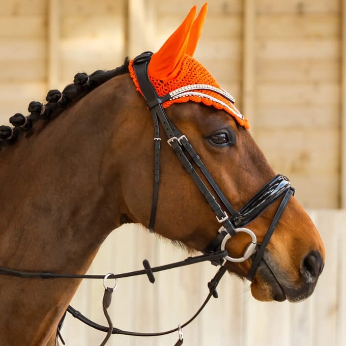 Horze Grayson Anatomisch Trenshoofdstel, Black/Black, Warmblut