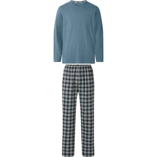 ESMARA MEN Heren pyjama (Blauw/geruit, S)
