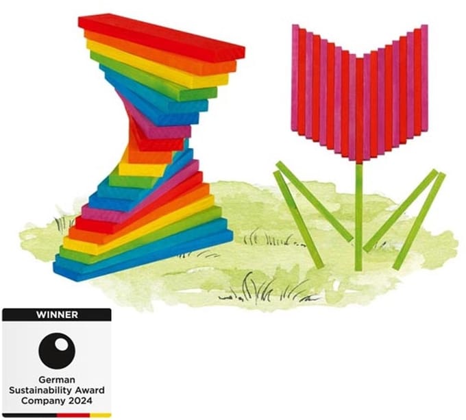 GOKI Bouwblokken - Gekleurd - 200 Blokken - Hout - 3 Jaar