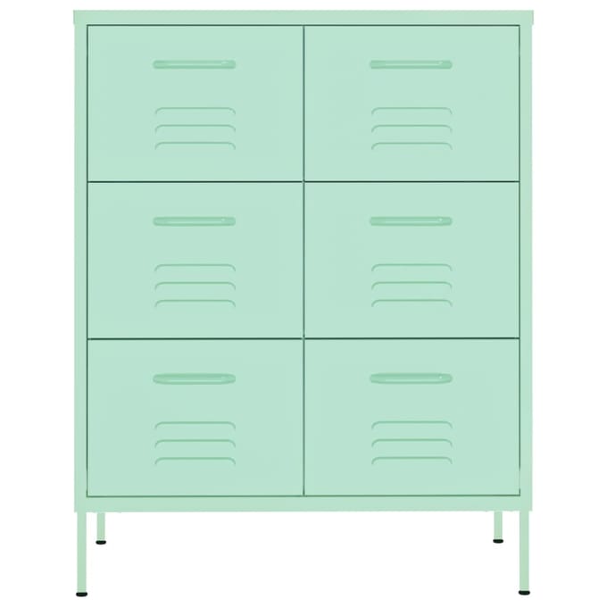 vidaXL - Ladekast - 80x35x101,5 - cm - staal - mint
