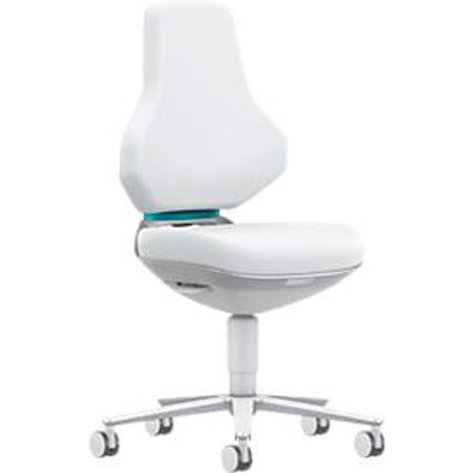 TEXON 2 cleanroom werkstoel Skintec gebroken wit, ESD- & cleanroom conform, met wielen