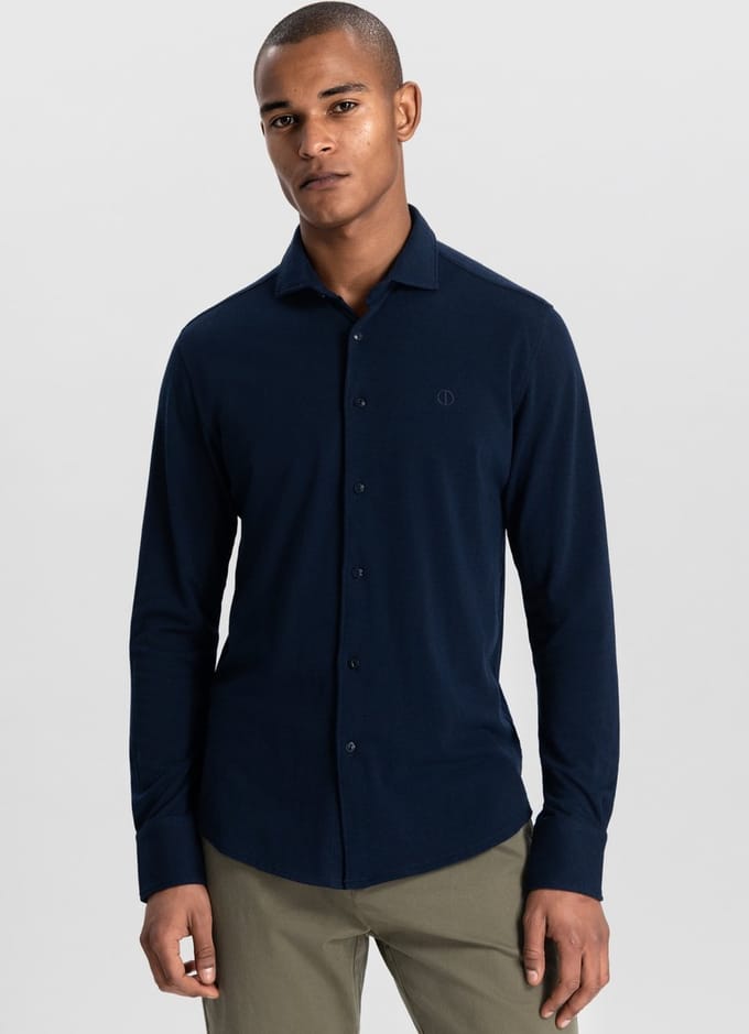 Dstrezzed Overhemd Kirk Donkerblauw - Maat M - Heren - Overhemden Casual