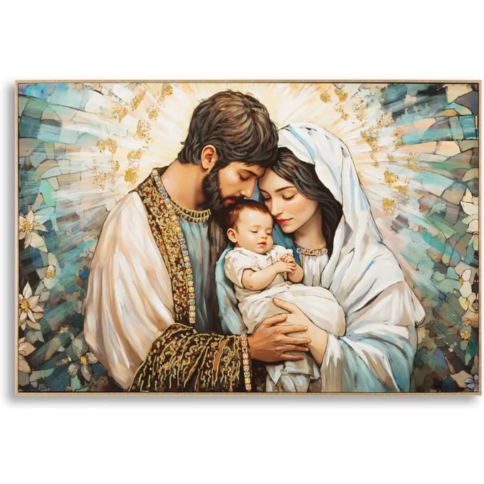 Schilderij On Canvas Nativity Laquared With Frame 122×4×82 cm
