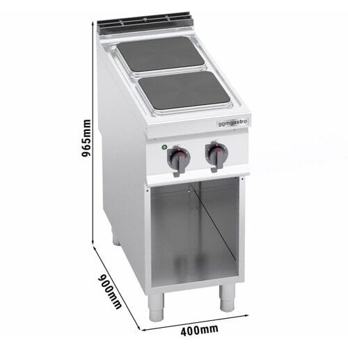 GGM Gastro Elektroherd - 7 kW - 2 Platten Eckig Zilver