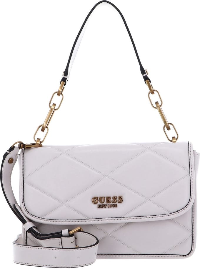 GUESS Schoudertas Handtas Cilian Top Handle Flap Bag Stone Crème