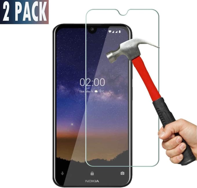 Screenprotector Glas - Tempered Glass Screen Protector Geschikt voor: Nokia 2.2 - 2x