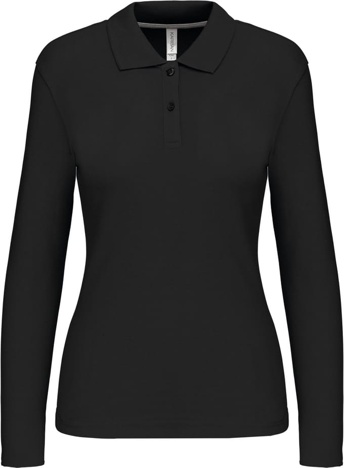 Kariban Damespolo lange mouwen K244 - Black - S