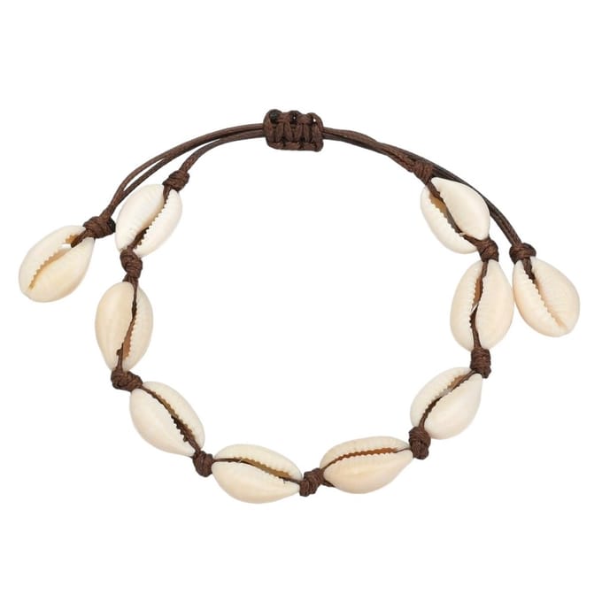 Fako Bijoux® - Schelpjes Armband - Schelpen - Bruin