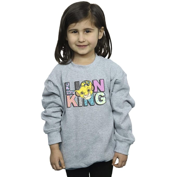 Disney Meisjes The Lion King Patroon Logo Sweatshirt (Wit)