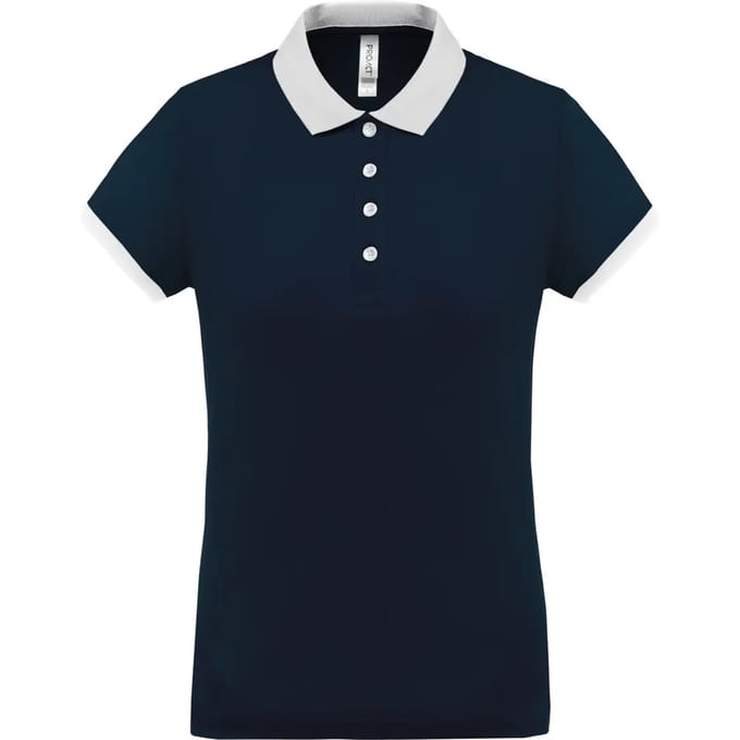 Damessportpolo 'Proact' met korte mouwen Sporty Navy/White - M