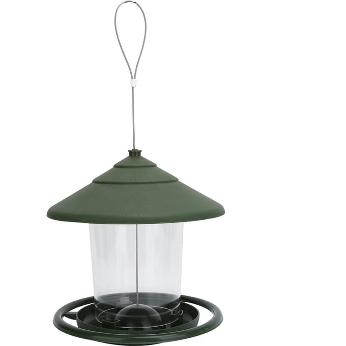 Mangeoire à oiseaux suspendue d'extérieur Récipient à nourriture en plastique Outils d'alimentation pour oiseaux pour jardin cour gray