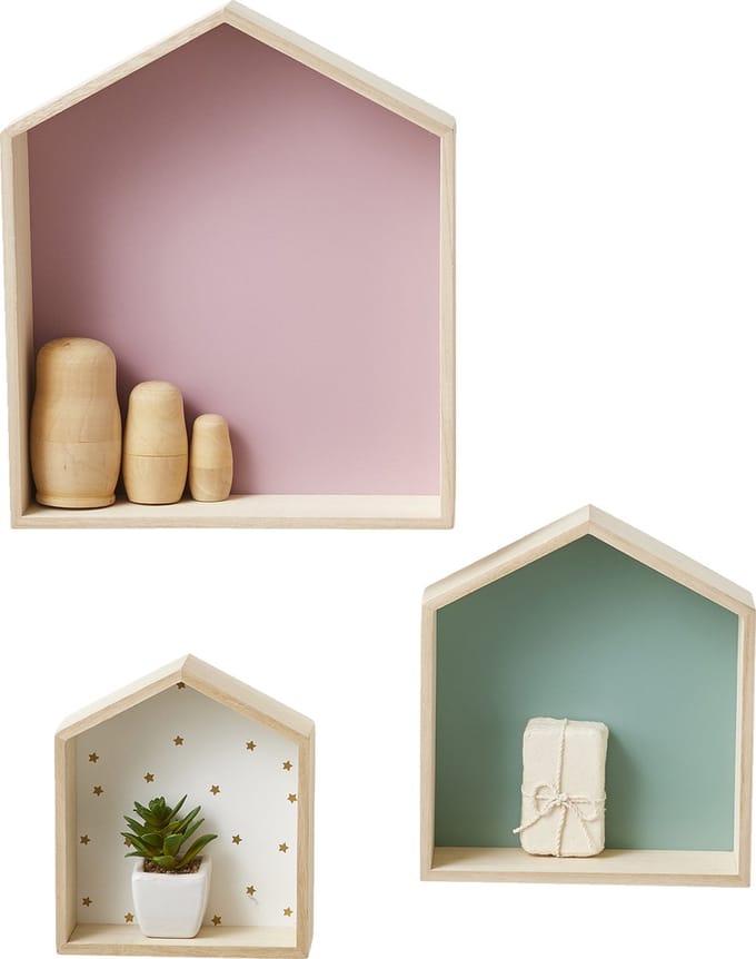 Vertbaudet Set van 3 houten huisplanken