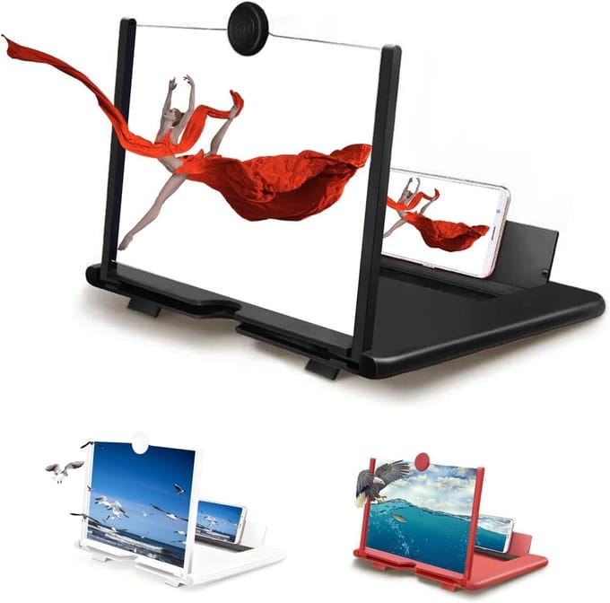 Scherm Vergroter - Telefoon Projector - Films Kijken - HD Beeld - 30 cm - Zwart