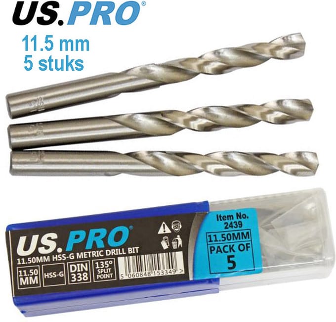 Metaal boren HSS-G 11.5 mm (5 stuks)