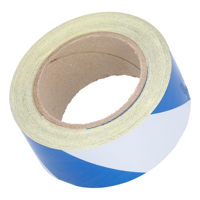 5cmx30m Reflecterende Veiligheidswaarschuwingstape Blauw Wit Gestreepte Gevarenaanduidingstape Veiligheidsstrips gray