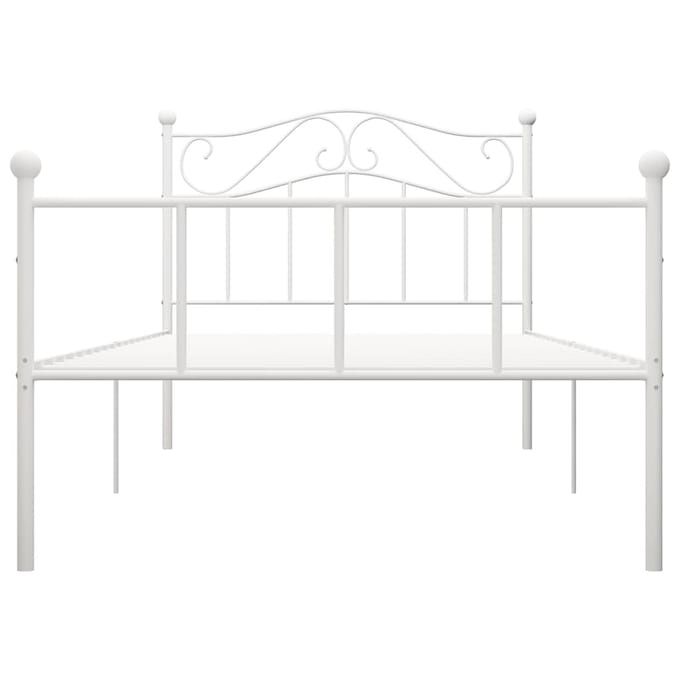 vidaXL - Bedframe - metaal - wit - 100x200 - cm