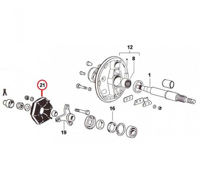 Koppeldemper RMS voor auto Piaggio 220 Ape Car P2-P3 1978 tot 1985 Nieuw
