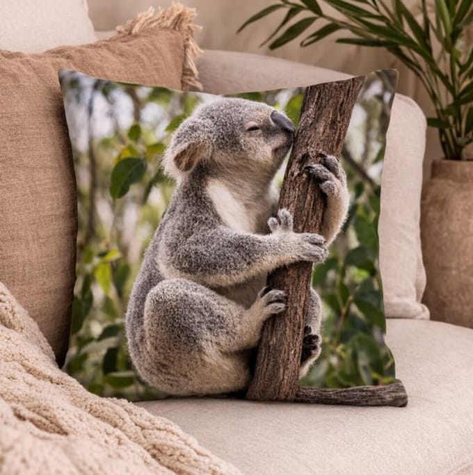 Velvet Cuddly Koalas Collection Kussenhoes - Koala - Koalabeer - 45x45 cm