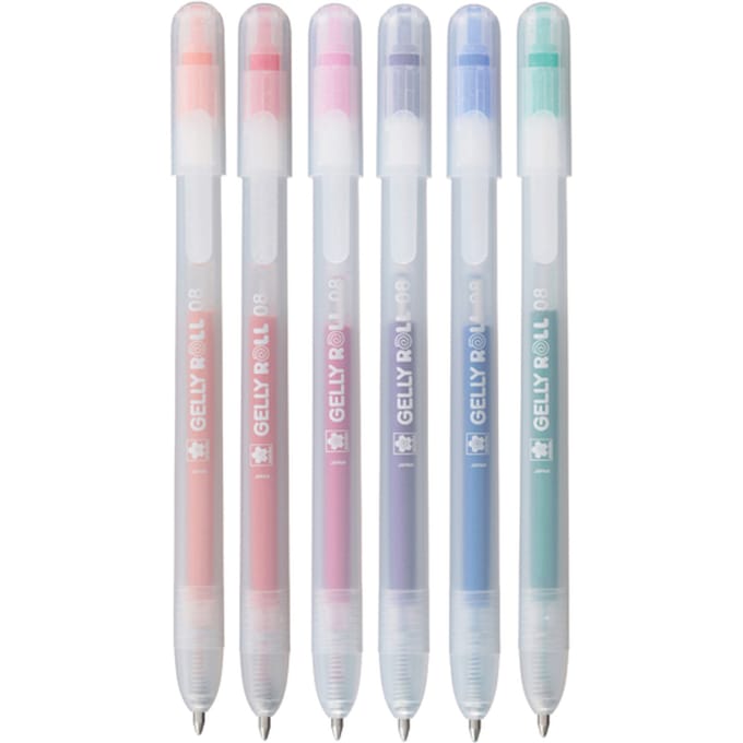 Gelschrijver Sakura Gelly Roll Stardust 08 klikfunctie set à 6 kleuren