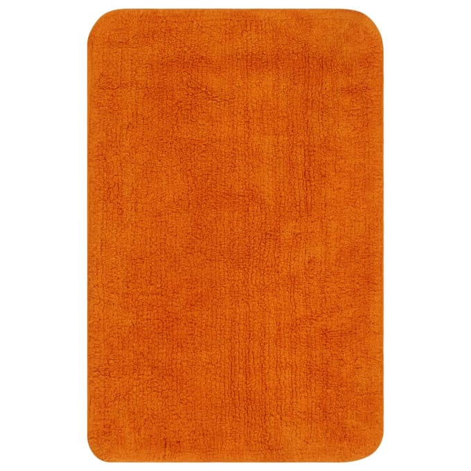 Vidaxl Ensemble de 2 Tapis de Bain, Tissu, Orange