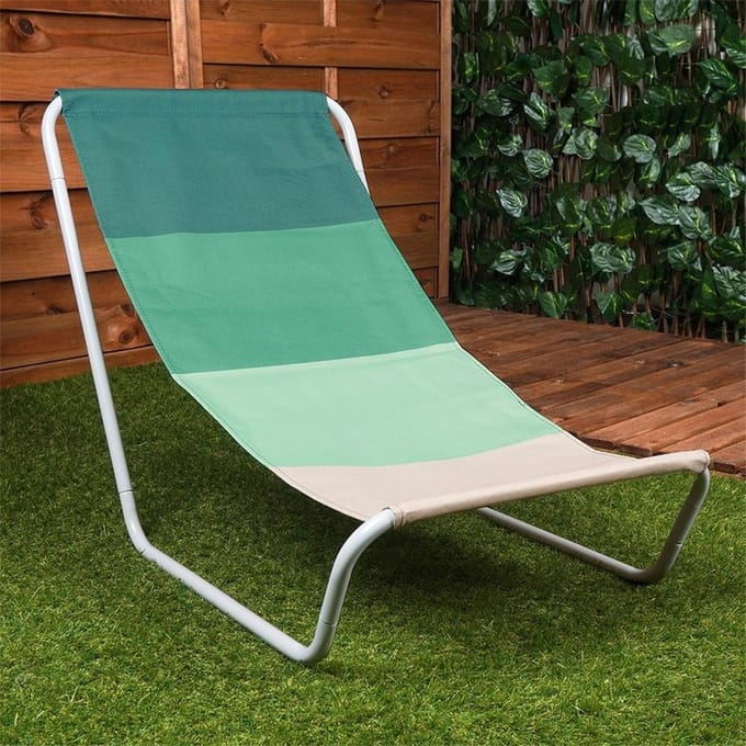 Vilde - Strandstoelen - Opvouwbaar - 2 stuks - Groene Polyester - Sterk Metalen Frame