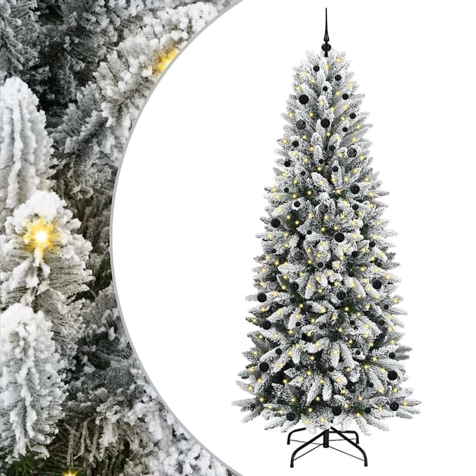 vidaXL - Kunstkerstboom - Wit - 240 - cm - PVC - en - plastic - en - staal - en - PE