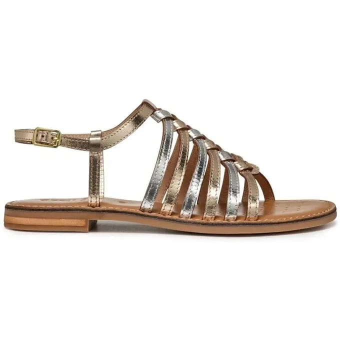 Geox Maddalusiac Multi Strap Sandalen Goud,Zilver EU 38 1/2 Vrouw