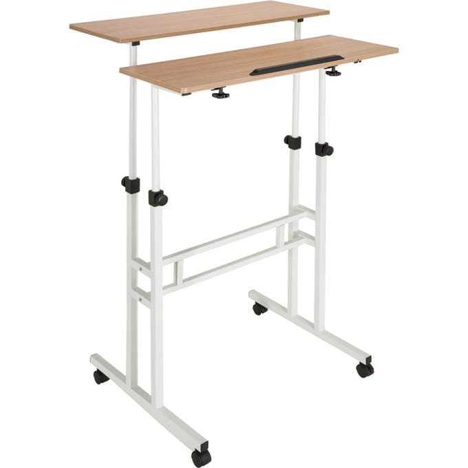 Werktafel / Bureau WORKSTATION I 2 x 80 x 30 cm wit / eik hjh OFFICE