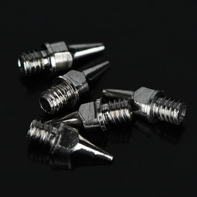 5 stuks Airbrush Mondstuk Accessoires Verfmachine Zwaartevoeding Onderdeel Vloeistof 0.5mm 0.5mm brown