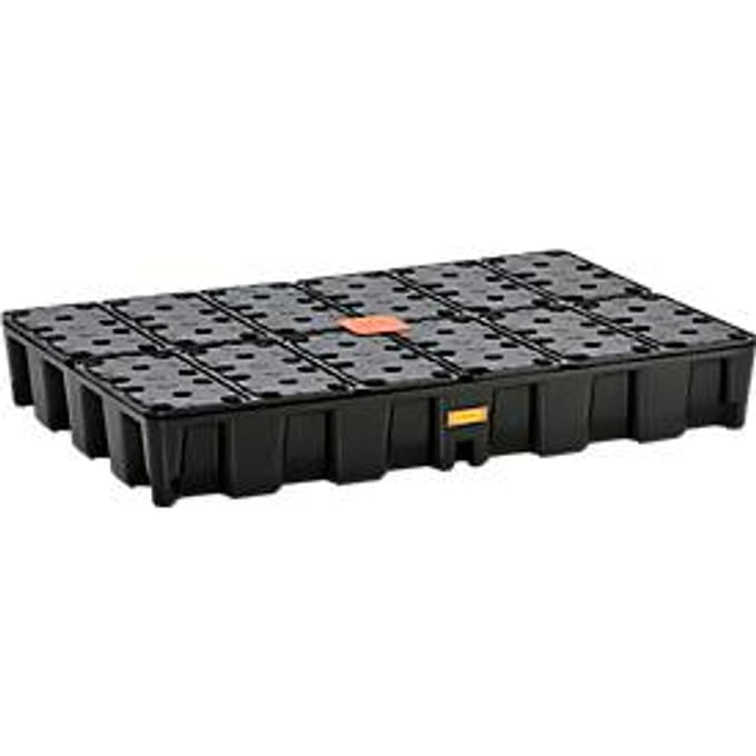 PE lekbak 120HD, gemaakt van polyetheen, 100% recyclebaar, met PE rooster