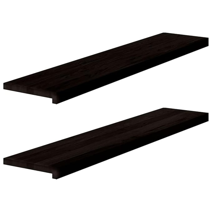 vidaXL - Traptreden - 2 - st - 120x30x2 - cm - massief - eikenhout - bruin-zwart