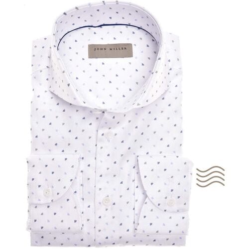 John Miller Overhemd Plain Weave Dot Tailored Fit Wit / male