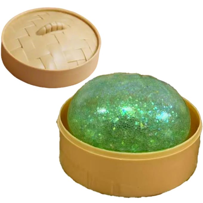3 soorten Glitter Dumpling Glitter Dumpling Squishy met Doos Dumplings Sensorisch Knijpspeelgoed voor Stressverlichting