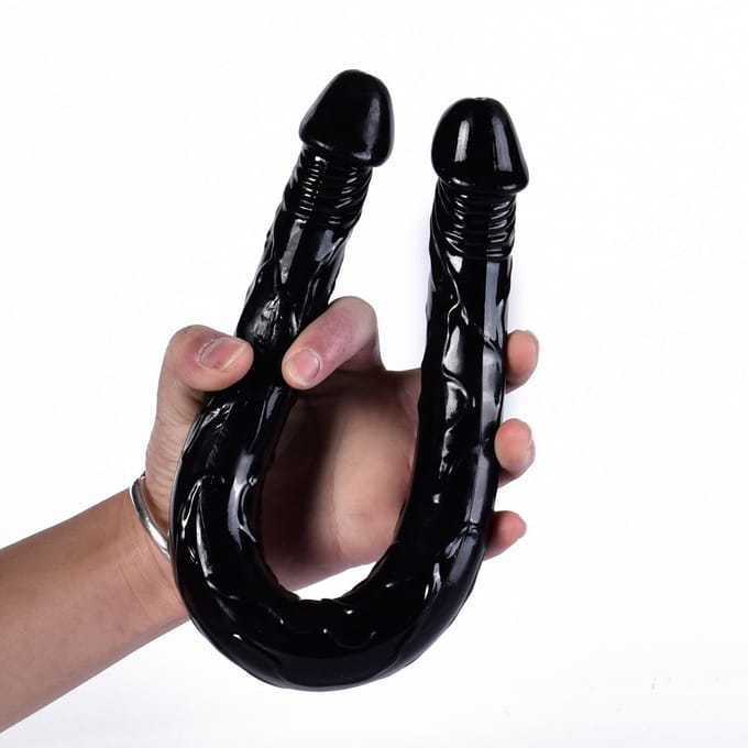 Lange Anaal Plug - Penis Vorm - Dubbelzijdig Flexibel Trainer Speeltje - Zwart