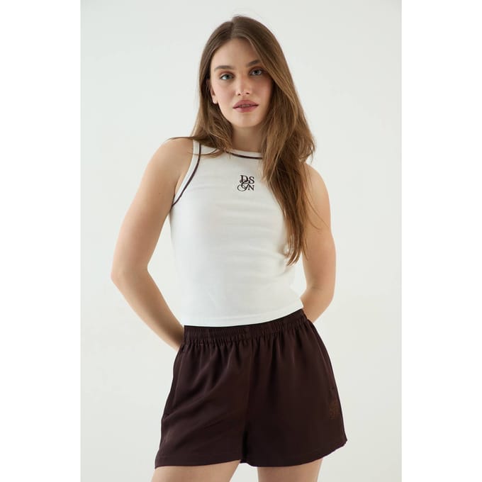 Dames Dsgn Studio Contrast Racerback Hemdje | Ecru | Maat: 2XL