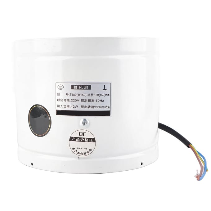 Ventilateur d'extraction mural 42W 220V Faible bruit Maison Salle de bain Cuisine Garage Ventilation white