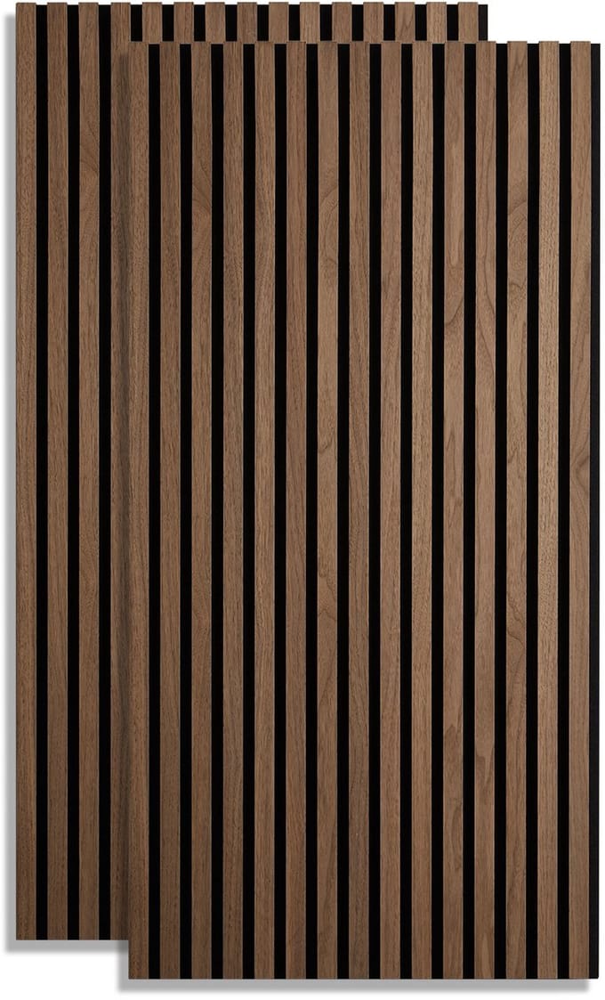 Homestyle4u akoestisch paneel - 60x120 cm - walnoot - set van 2