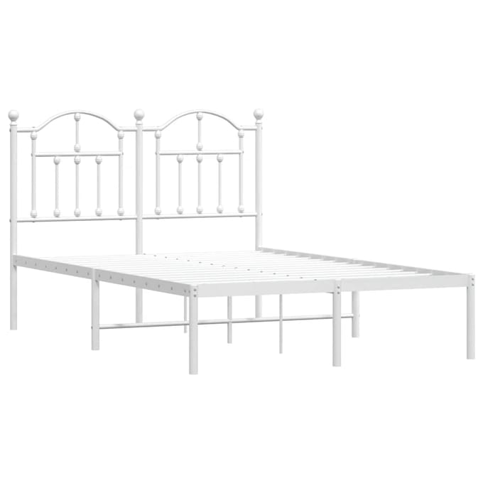 vidaXL - Bedframe - met - hoofdbord - metaal - wit - 120x200 - cm