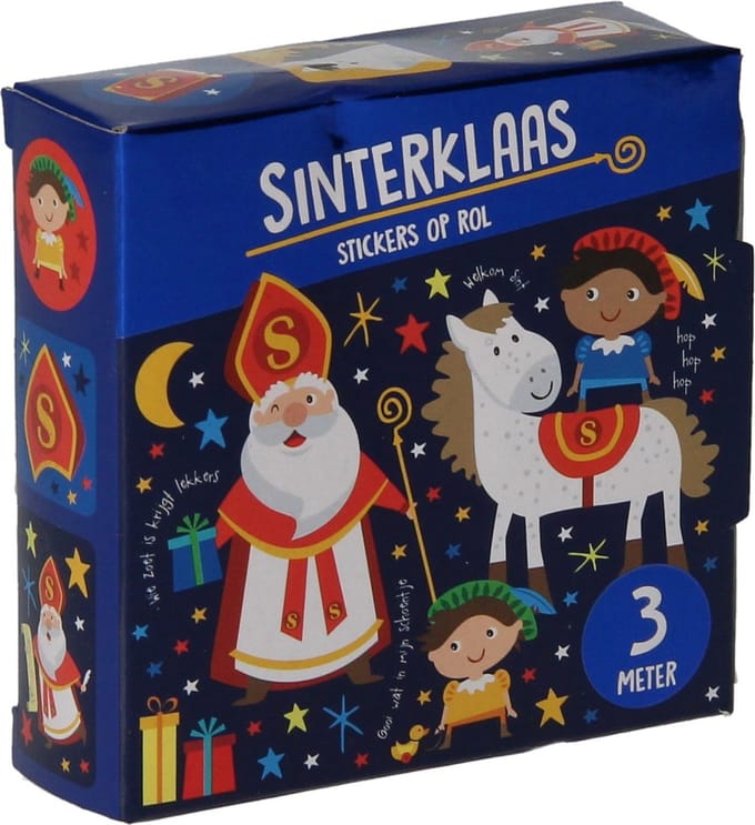 Stickers op Rol 3m Sinterklaas | Schoencadeau | Sint-tip | Kerst-tip