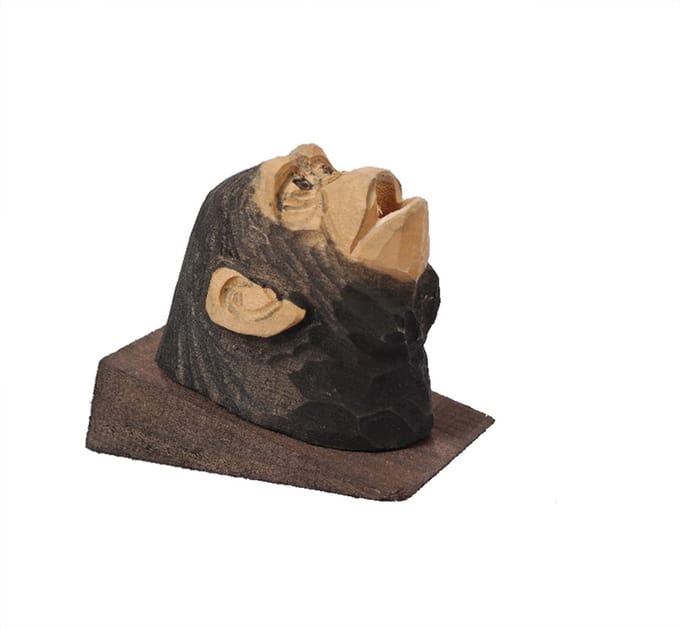 PIA Soft Toys - Chimpansee balpenstandaard hout - 10 cm