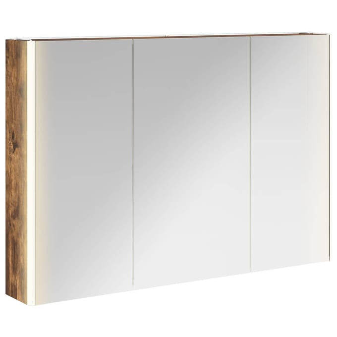 vidaXL - Badkamerspiegelkast - Rook - Eiken - 103,5 - x - 15,5 - x - 70 - cm