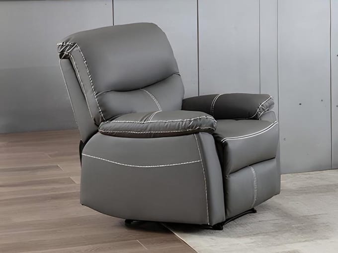 Vente-unique Fauteuil van grijze kunstleer CANBY