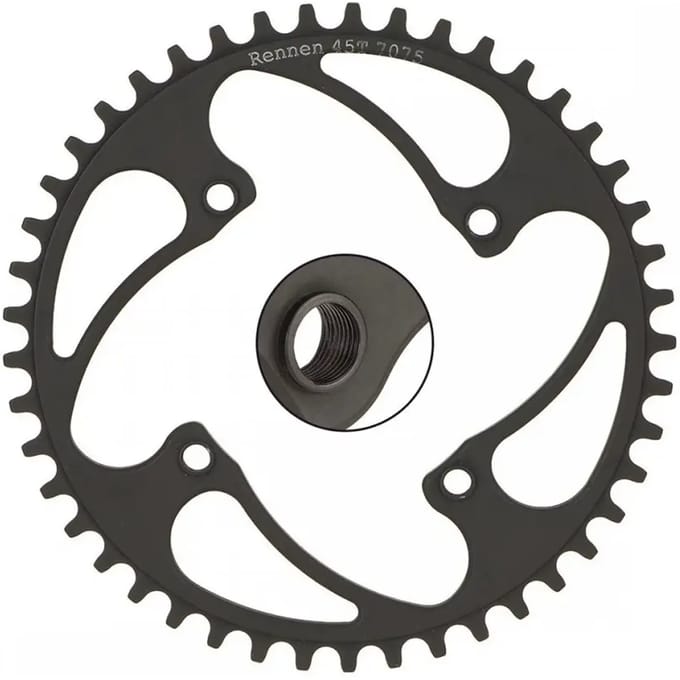 Kroon alu 4 schroefdraad Rennen 104 mm 3/32"