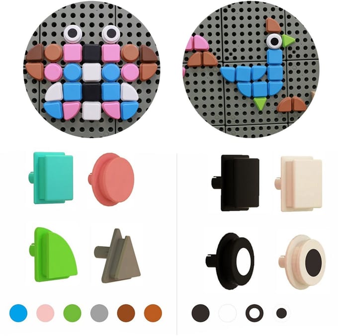 Masterkidz set van 64 geometrisch gevormde pennen voor stamborden - UNI