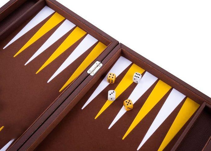 Backgammon de luxe Engelhart - 250525 - matériaux de haute qualité - dés et jetons nacrés