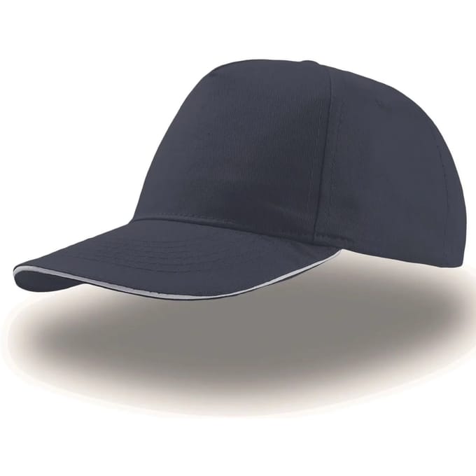 Atlantis Headwear Start Five Sandwich Cap AT500 - Navy/White - One size
