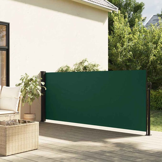vidaXL - Windscherm - uittrekbaar - 140x500 - cm - donkergroen