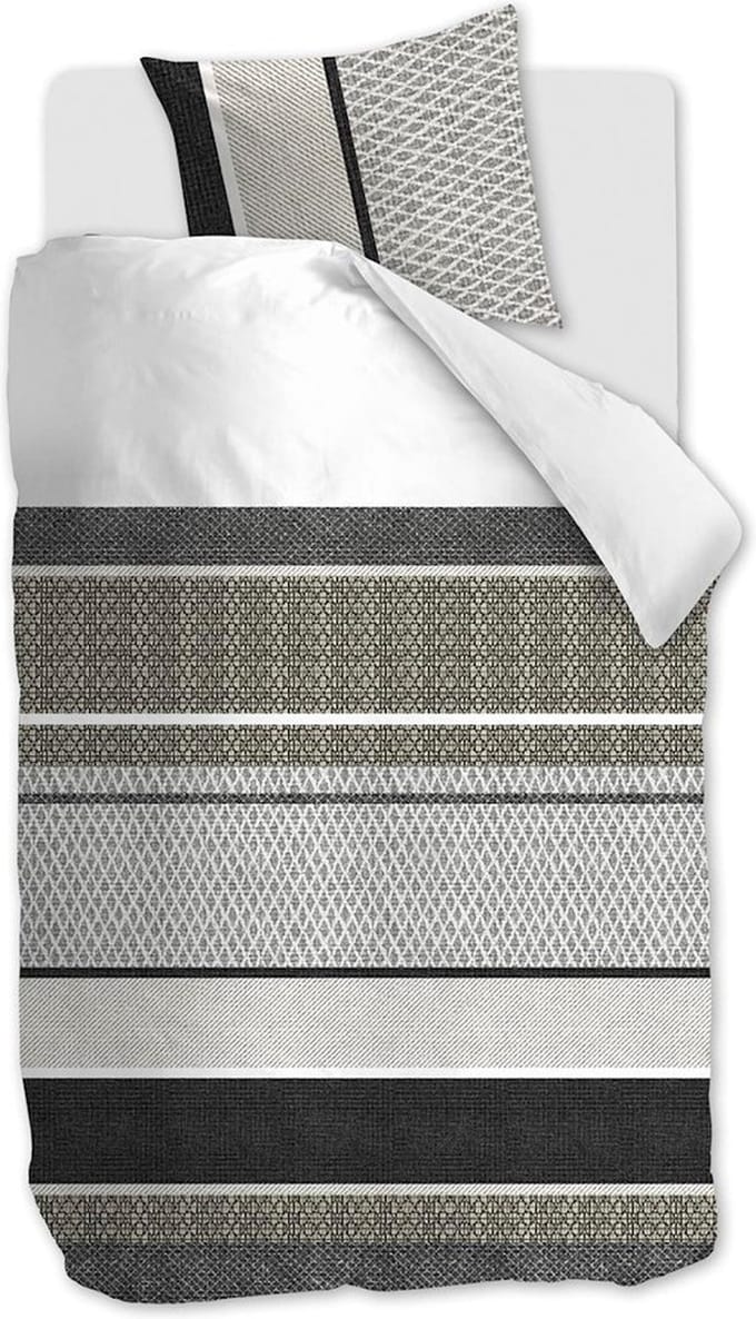 Beddinghouse Benthe - Dekbedovertrek - Eenpersoons - 140 x 200/220 cm - Grijs