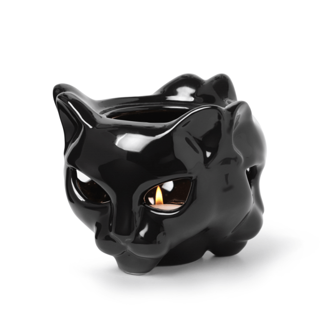 Alchemy England - Gothic Kop - Mok met mokwarmer Kat - voor Geen - zwart
